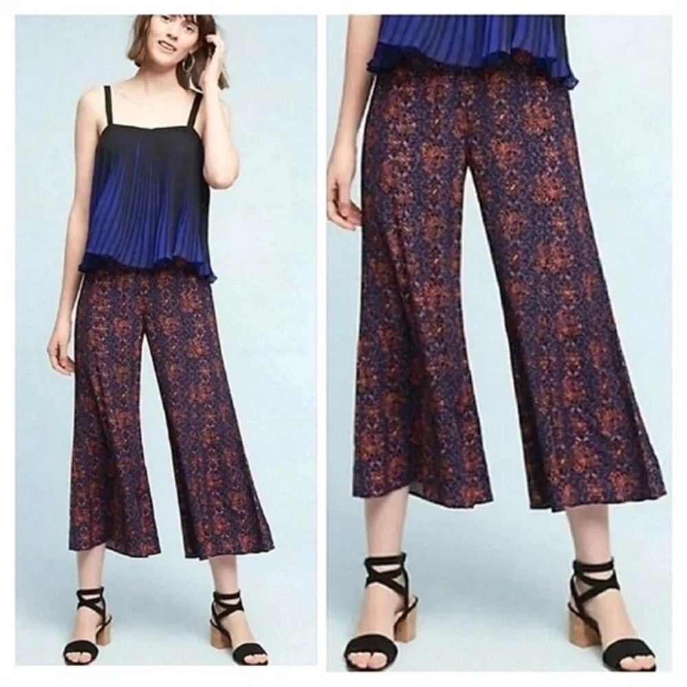 Anthropologie Tessie Wide-Leg Cropped Pants Culottes by Elevenses